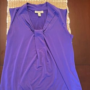 Dana Buchman purple Sleeveless pinched-pleat Top